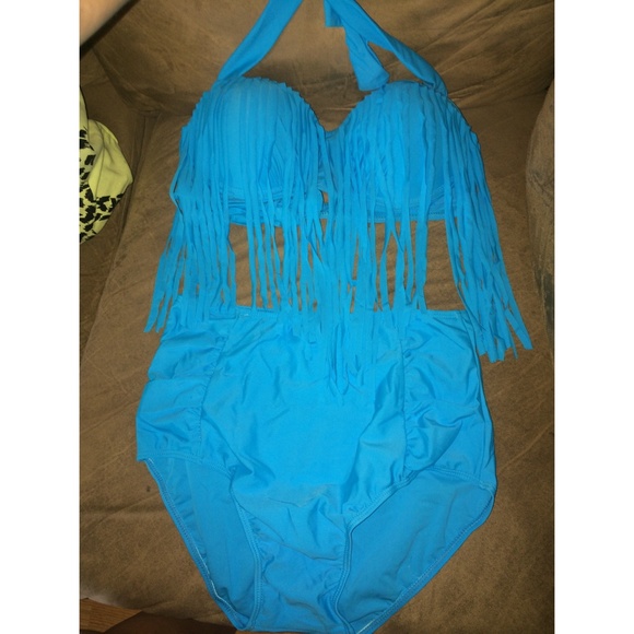 Fringe high waisted bikini