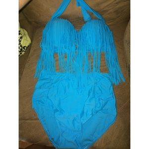 Fringe high waisted bikini