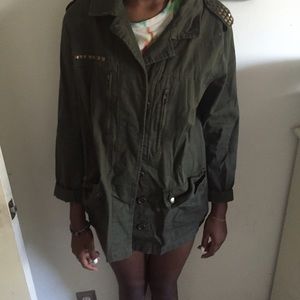 Studded Army green jacket
