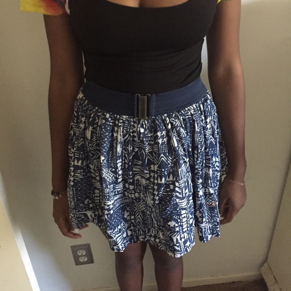 Blue high waisted skirt