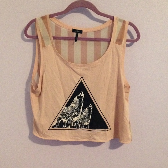 SALE Triangle tank crop top sheer back Pacsun