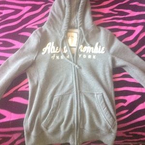 Gray hooded Hollister sweater