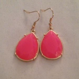 Neon pink drop earrings- Myntbox