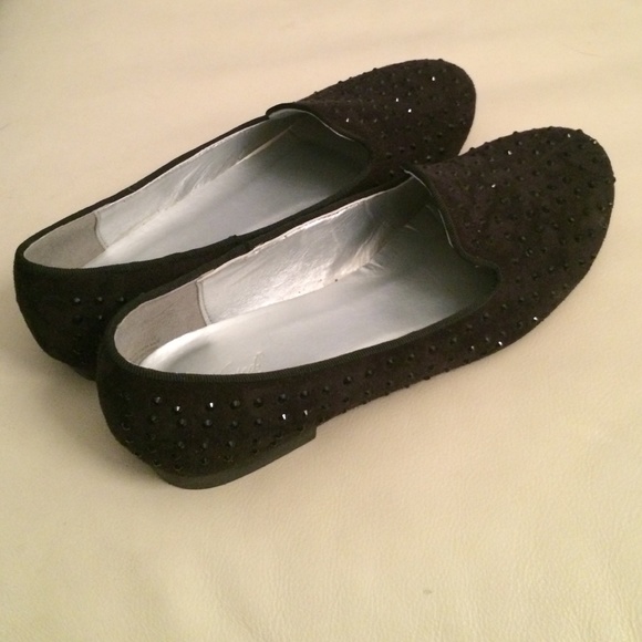 Black Crystal Studded Loafers