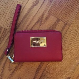 Michael Kors mini red coin purse