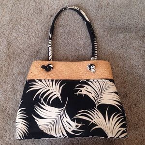 Tropical black tote
