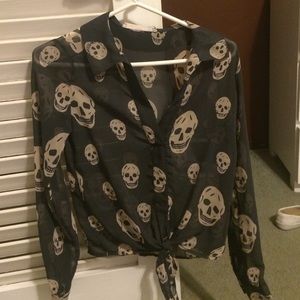 skull tie top