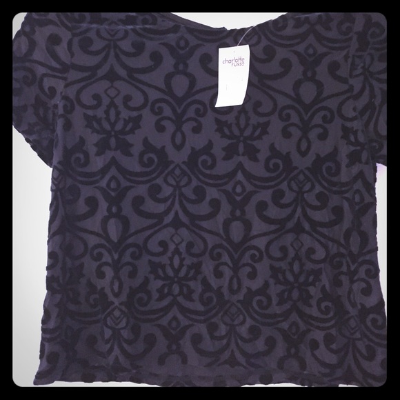 Crop Top Blue with lace design