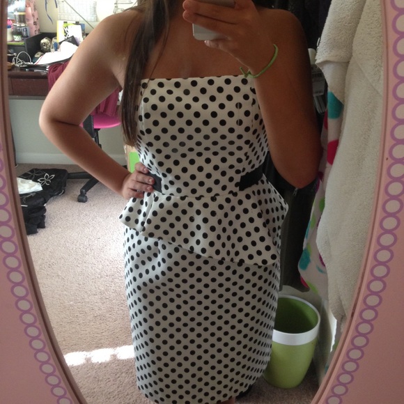 White House Black Market Dresses & Skirts - White House | Black Market Polka Dot Peplum Dress