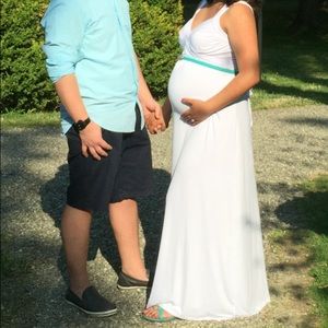 Motherhood Maternity white maxi dress