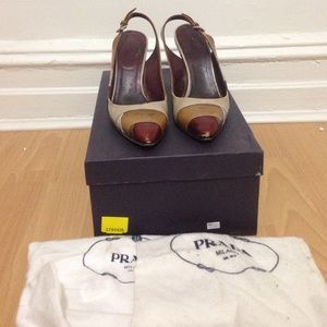 Authentic Prada sling back pumps
