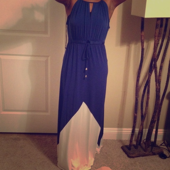 True Blue and White Dress