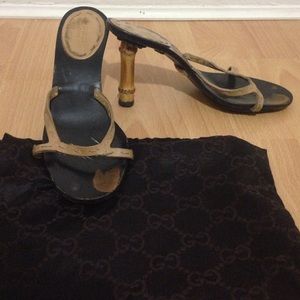 Authentic Gucci bamboo heel sandal