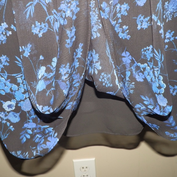 ADRIANNA PAPELL Blue/White/Black Sleeveless Dress - Picture 7 of 8