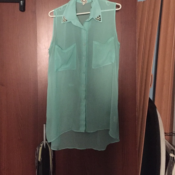 Turquoise see-through tank