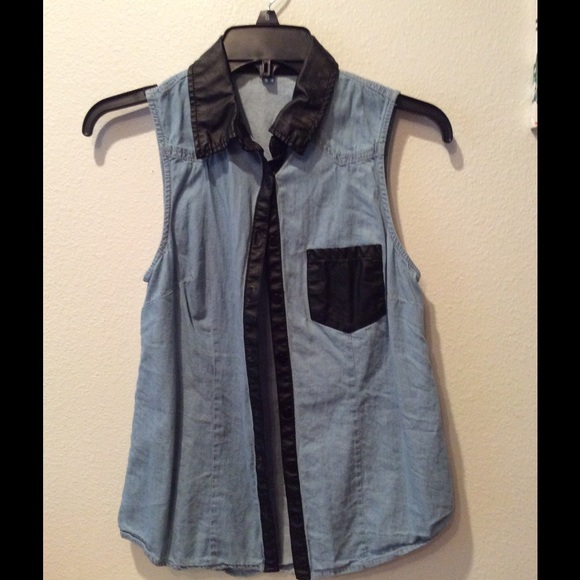 Button Up Jean Tank Top