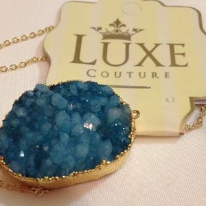 Turquoise Drusy Quartz Necklace