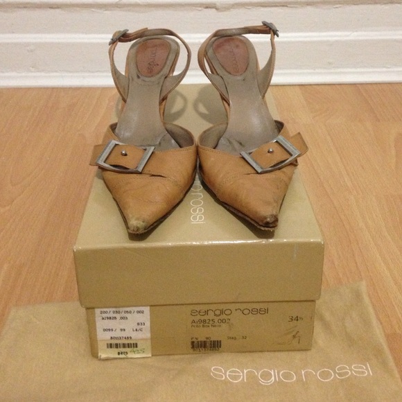 Authentic Sergio Rossi sling back mules