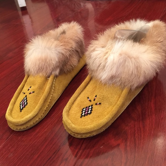 ✨REDUCED✨ Genuine leather  & fur slippers