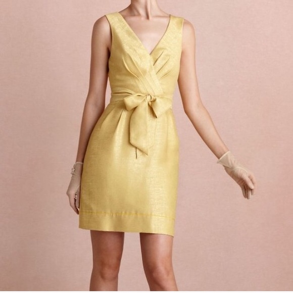 BHLDN Raw silk dress gold/yellow