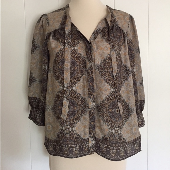•Joie Silk Patterned Blouse•