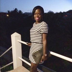 Express Striped Crop Top and A line Mini Skirt Set