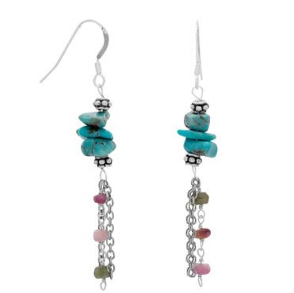 BAILA LUNA OXIDIZED MULTISTRAND DROP EARRINGS