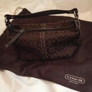 Coach chocolate brown pouch