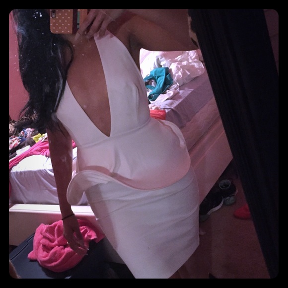 Low cut peplum dress