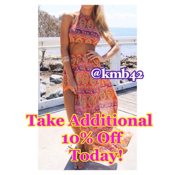 Dresses & Skirts - Host Pick! Tangerine Paisley 2 Piece Skirt Set