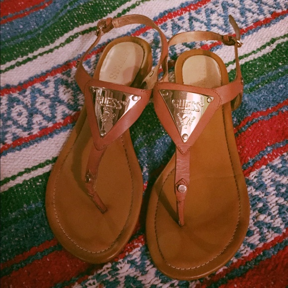 Guess sandals camel color.