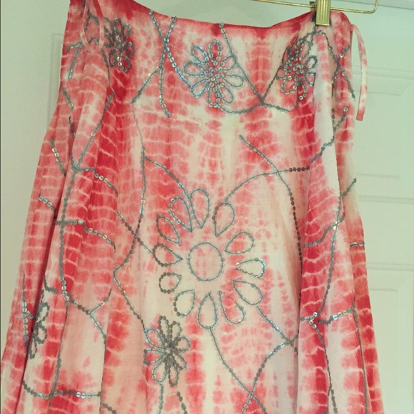 Tie dye skirt with sequence