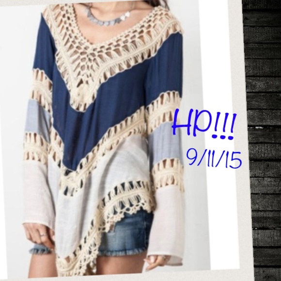 Tops - ❤HP 9/11/15 ❤Crochet V Neck Cover Up