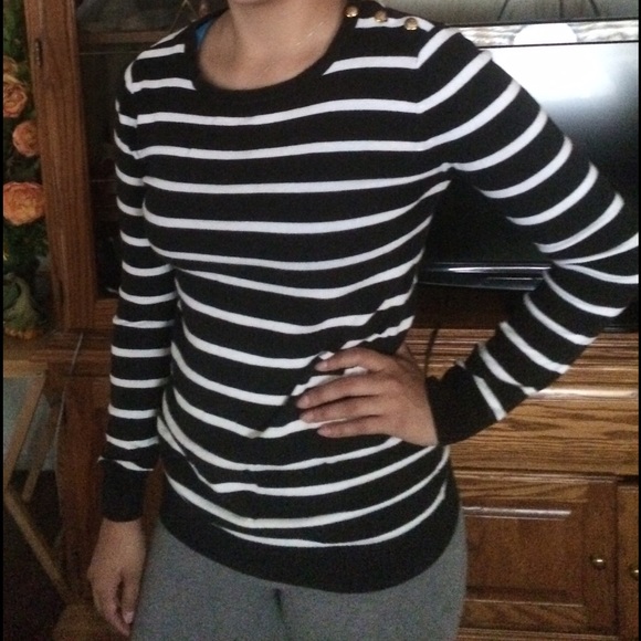 Black with white stripes long sleeve