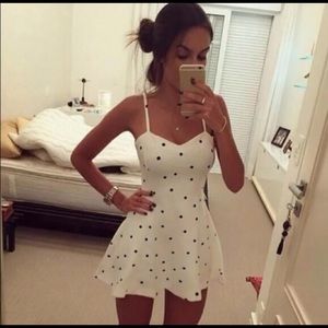 NWT white polka dot skater dress