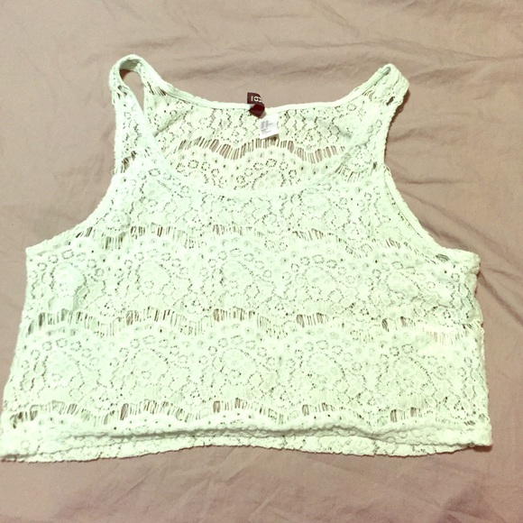 H&M Mint Lace Crop Top - Picture 1 of 3