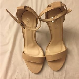 Nude strappy heels
