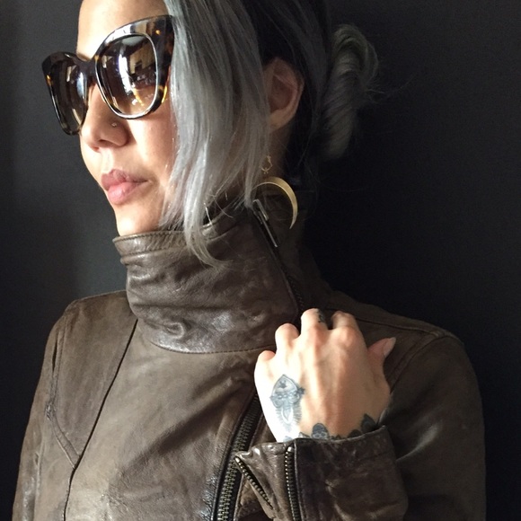 All Saints Jackets & Blazers - All Saints Grey Leather Jacket