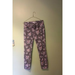 Flower Print Skinny Jeans