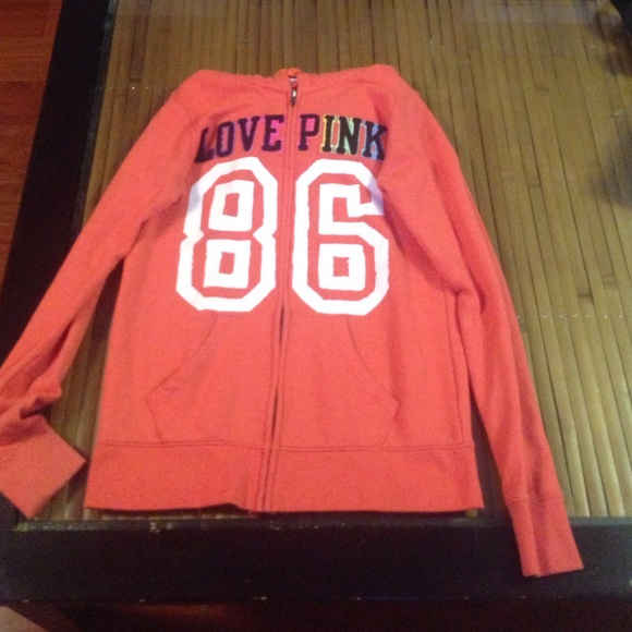 Orange zip up hoodie