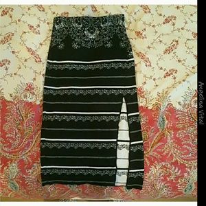 New, Free People knit skirt slit.