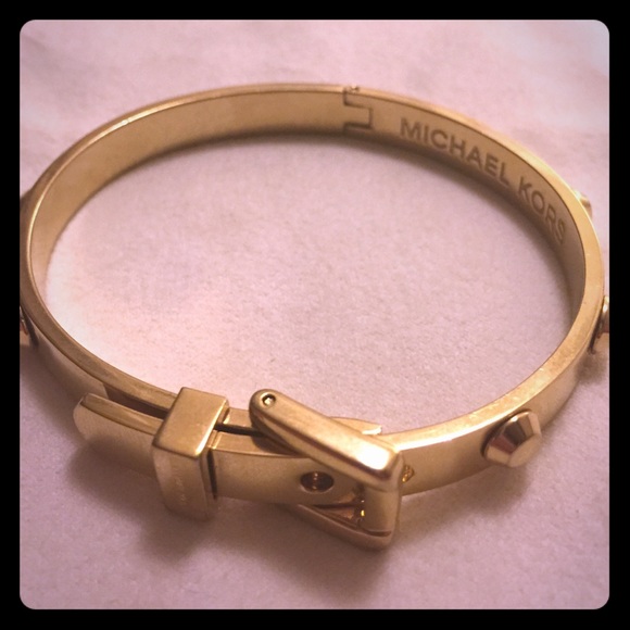 Auth Michael Kors gold studded buckle bracelet