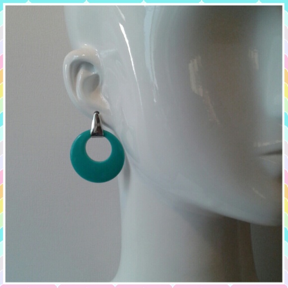 Turquoise "Lucite" & Silver Earrings