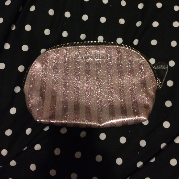 Striped sparkly VS makeup bag