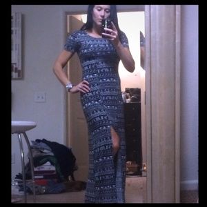 1daysale Black wht maxi caged dress w/double slits