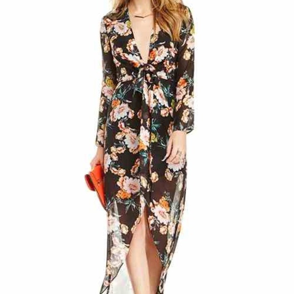 Floral print long sleeve dress