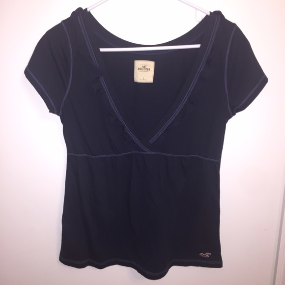 Navy blue Hollister v-neck top