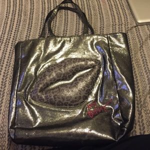 Silver Betsy Johnson tote bag