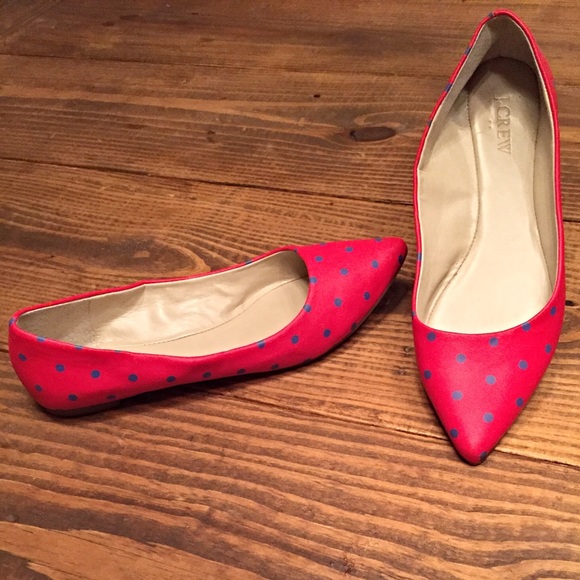 J. Crew Shoes - J. Crew Emery Flats | Polka Dot | Red & Blue