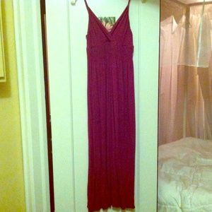 Raspberry colored maxi dress